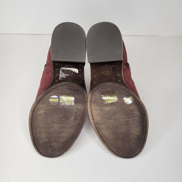 Lucky Brand Women's Size 8.5 Ankle Boots Red Suede Leather Oppus - Picture 8 of 10
